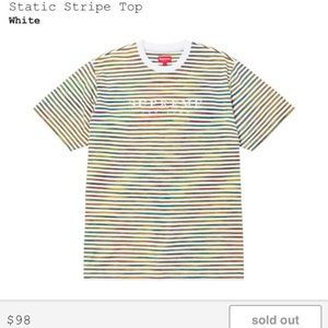 Men’s Supreme static striped Tee t shirt white